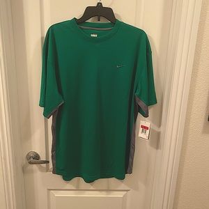 NWT GREEN WITH GRAY NIKE FIT DRY SHIRT